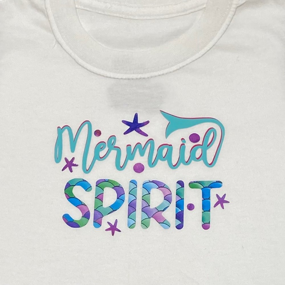 NWT Toddler Mermaid Spirit white short sleeve crew neck